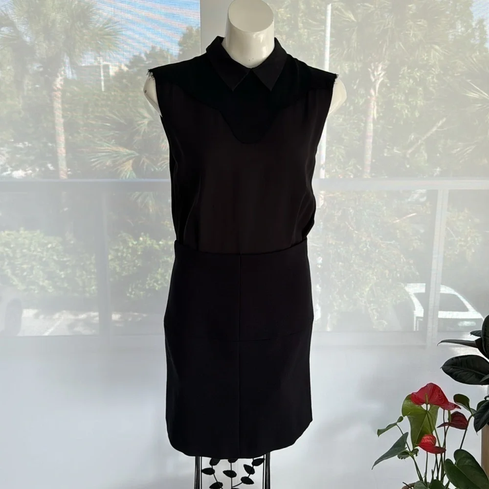 Bimba Y Lola Black Zip Collar Dress sleeveless, size:S